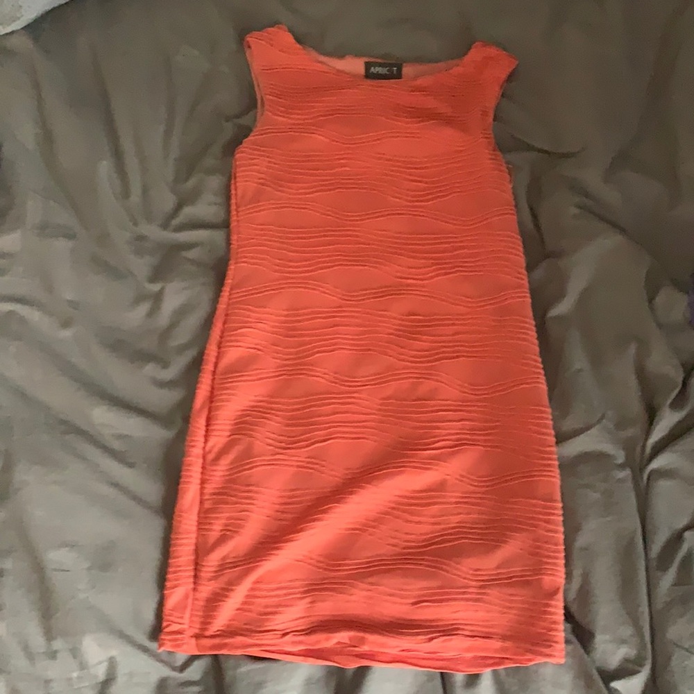 peach colored dress